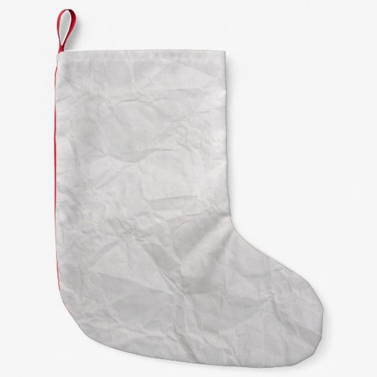 Petite Chaussette De Noël Papier ridé blanc texture mignonne (Devant)
