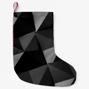 Petite Chaussette De Noël Papier texturé plié noir origami brillant abstrait