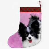 Petite Chaussette De Noël Papillon (blanc et noir) Peinture - Chien Art (Dos)