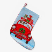 Petite Chaussette De Noël Papillon Chien En Voiture Avec Le Père Noël (Devant (Accrochage))
