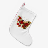 Petite Chaussette De Noël Papillon de fleurs rouges aux roses rouges (Devant (Accrochage))
