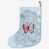 Petite Chaussette De Noël Papillon Noël Stocker avec Rose (Dos)