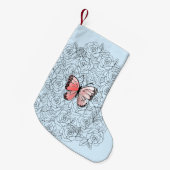 Petite Chaussette De Noël Papillon Noël Stocker avec Rose (Devant (Accrochage))