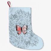 Petite Chaussette De Noël Papillon Noël Stocker avec Rose (Devant)