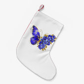 Petite Chaussette De Noël Papillon saphir à fleurs (Devant (Accrochage))