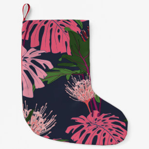 Petite Chaussette De Noël Paradis tropical : Feuilles et fleurs exotiques