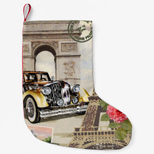 Petite Chaussette De Noël Paris poster vintage. vintage, poster, paris, vieu
