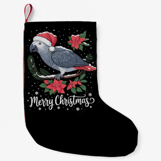 Petite Chaussette De Noël Parrot gris africain de Noël (Devant)