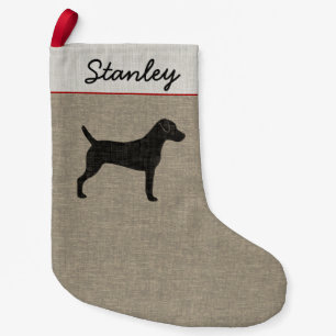 Petite Chaussette De Noël Parson Russell Terrier Silhouette avec texte perso