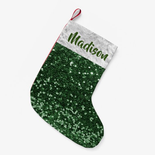 Petite Chaussette De Noël Parties scintillant de Noël Sequin Glam Green Pers (Devant (Accrochage))