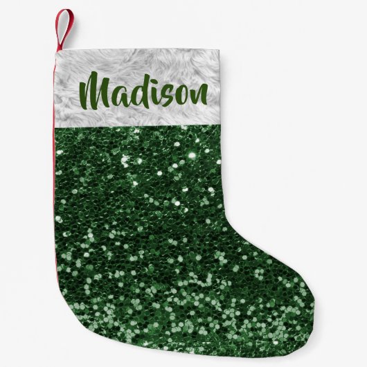 Petite Chaussette De Noël Parties scintillant de Noël Sequin Glam Green Pers (Devant)
