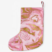 Petite Chaussette De Noël Parties scintillant en marbre rose rose rose et mo (Dos)