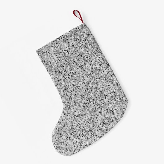 Petite Chaussette De Noël Parties scintillant gris argent scintille Monogram (Dos (Accrochage))