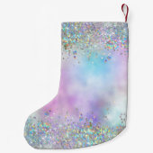 Petite Chaussette De Noël Parties scintillant holographique Rainbow Pastels (Dos)