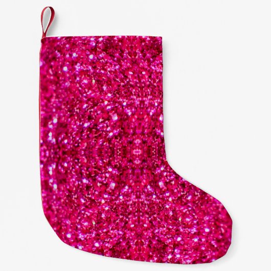 Petite Chaussette De Noël parties scintillant rose chaud xmas stockage de no (Devant)