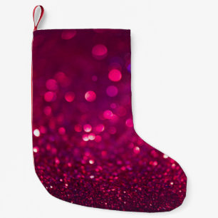 Petite Chaussette De Noël Parties scintillant rose rouge : Bokeh Abstrait