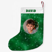 Petite Chaussette De Noël Parties scintillant verte (Dos)