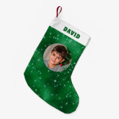 Petite Chaussette De Noël Parties scintillant verte (Devant (Accrochage))