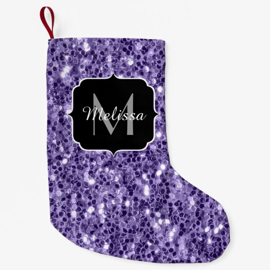 Petite Chaussette De Noël Parties scintillant violet ultra violet scintille  (Devant)