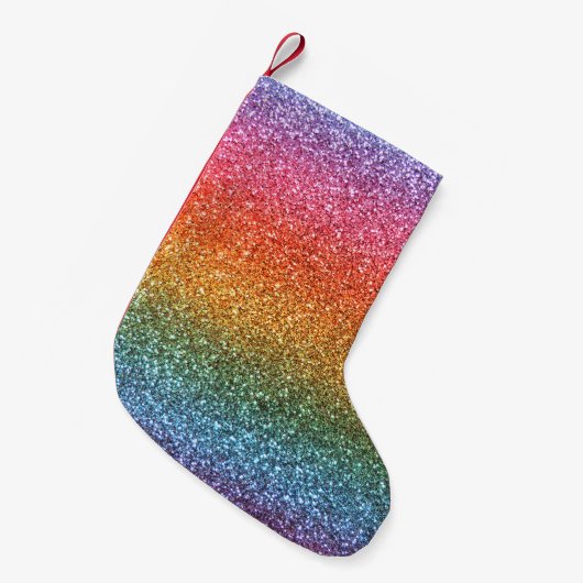 Petite Chaussette De Noël Parties scintillantes intelligentes d'arc-en-ciel (Devant (Accrochage))