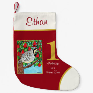 Petite Chaussette De Noël Partridge in a Pear Tree Cute Animaux Nom personna