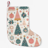 Petite Chaussette De Noël Pastel Arbre de Noël Ornements Fêtes (Devant)