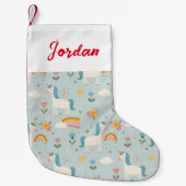 Petite Chaussette De Noël Pastel mignon Rainbow Unicorn Motif (Devant)