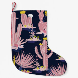 Petite Chaussette De Noël Pastel Seamless motif cactus vintages d'été