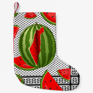 Petite Chaussette De Noël Pastèque Palestine - Slice