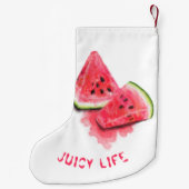 Petite Chaussette De Noël Pastèque rousse doux juteuse Noël Stocking (Dos)