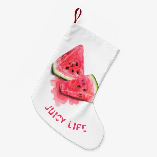 Petite Chaussette De Noël Pastèque rousse doux juteuse Noël Stocking (Devant (Accrochage))