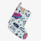 Petite Chaussette De Noël Patch de mode : Stickers Pop Art. (Devant (Accrochage))