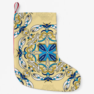Petite Chaussette De Noël Patchwork Arabe Floral Texture Vintage