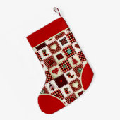Petite Chaussette De Noël patchwork coloré (Dos (Accrochage))