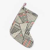 Petite Chaussette De Noël Patchwork rétro : Conception géométrique Abstraite (Devant (Accrochage))
