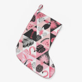 Petite Chaussette De Noël Patchwork Tropical : Flamant rose Watermelon Seaml (Devant (Accrochage))