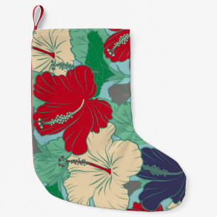Petite Chaussette De Noël Pattern summer fashion. Exotic flowers in allover 