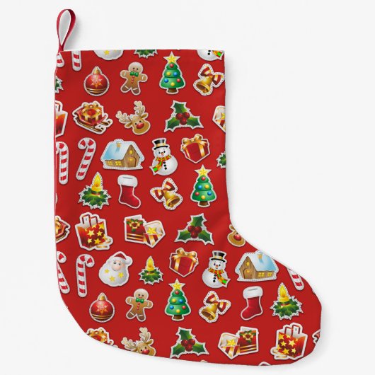 Petite Chaussette De Noël Patters de Noël (Devant)