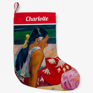 Petite Chaussette De Noël Paul Gauguin - Femmes de Tahiti sur la plage