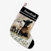 Petite Chaussette De Noël Pays Français Botanique Suffolk Sheep (Devant (Accrochage))