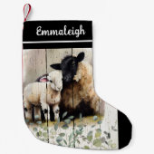 Petite Chaussette De Noël Pays Français Botanique Suffolk Sheep (Devant)