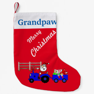 Petite Chaussette De Noël Pays Père Noël sur le bas de Noël de tracteur