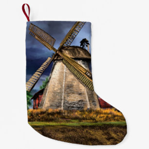 Petite Chaussette De Noël Paysage et temps au Pays-Bas - Dessin
