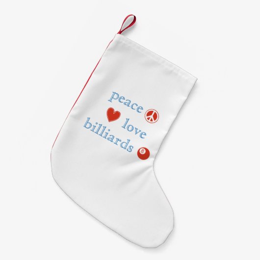 Petite Chaussette De Noël Peace Love Billiards (Devant (Accrochage))