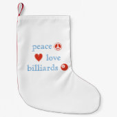 Petite Chaussette De Noël Peace Love Billiards (Devant)