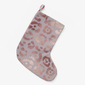 Petite Chaussette De Noël Peau léopard : élégance or rose. (Devant (Accrochage))
