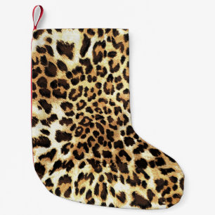 Petite Chaussette De Noël Peaux de léopard, design motif sans soudure.