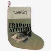 Petite Chaussette De Noël Pêche à l'attitude de la rappie (Devant)