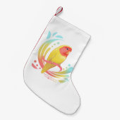 Petite Chaussette De Noël Pêche face Lutino Lovebird (Devant (Accrochage))
