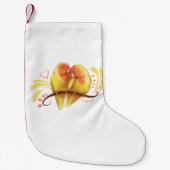 Petite Chaussette De Noël Pêche face Lutino Lovebirds (Devant)